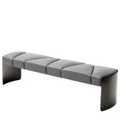 Panchina in pelle grigio Mirage
