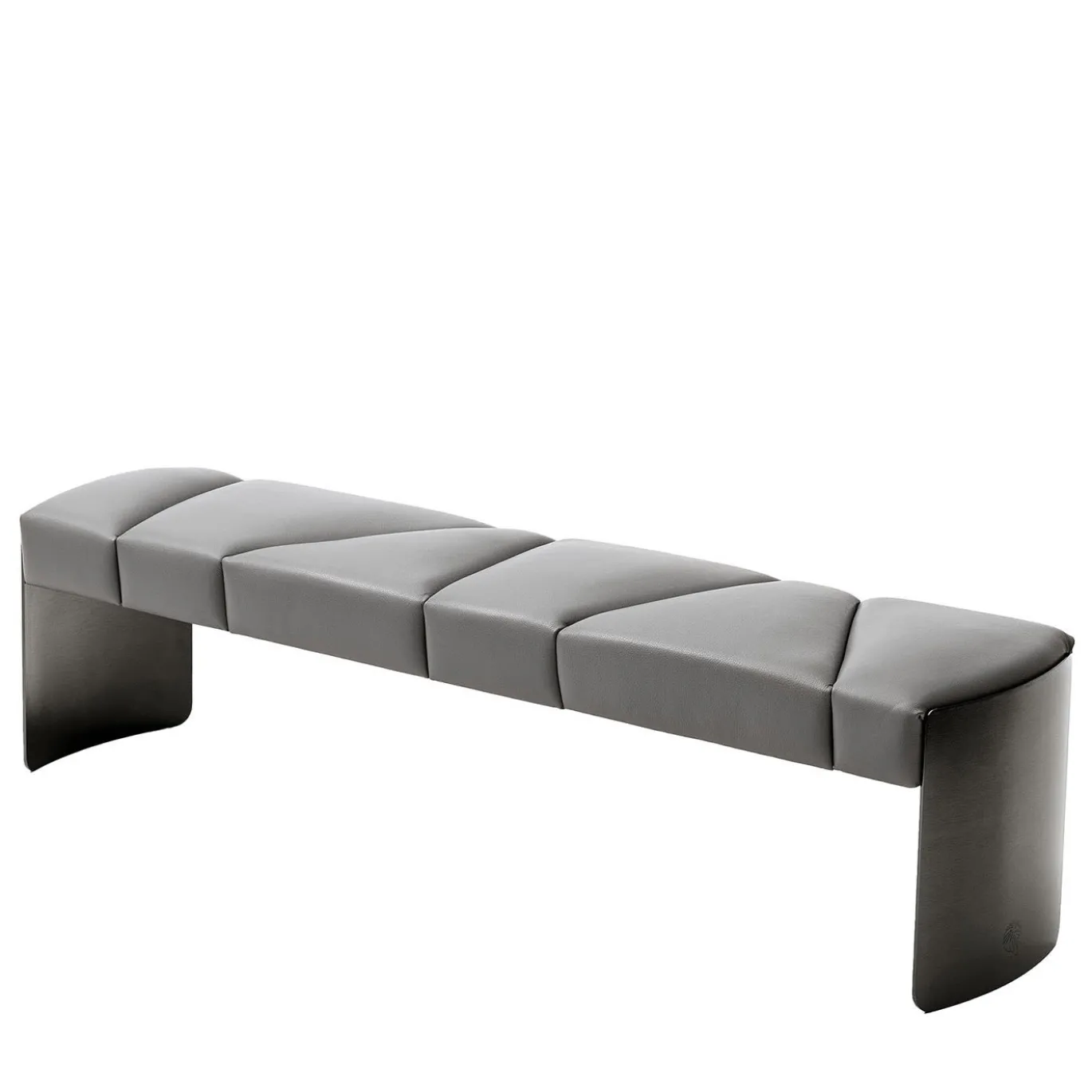 Panchina in pelle grigio Mirage