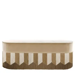 Panchina in velluto beige Plissé