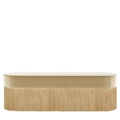 Panchina in velluto beige semplice