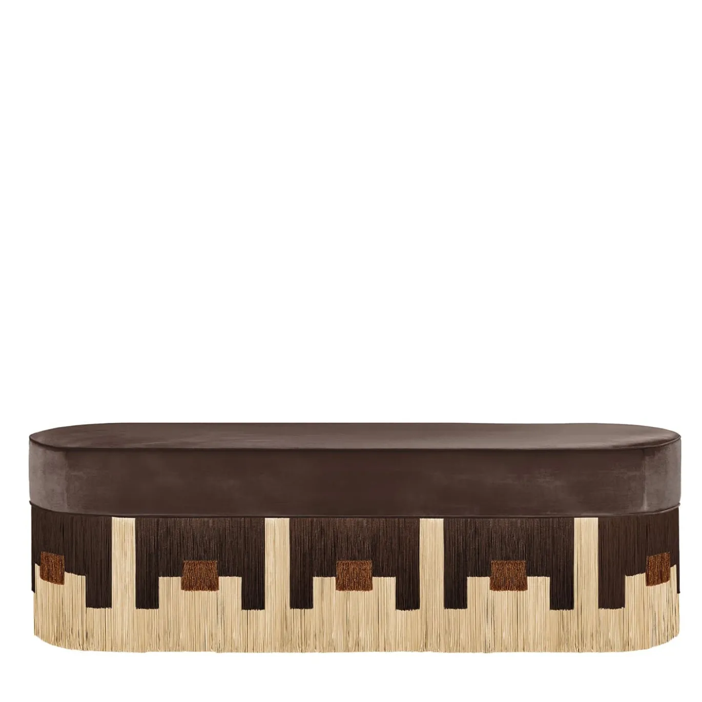 Panchina in velluto marrone cioccolato Mali