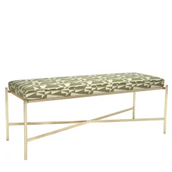 Panchina Olivetti Verde con Gambe in Ottone