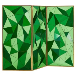 Paravento Fractal verde in vetro