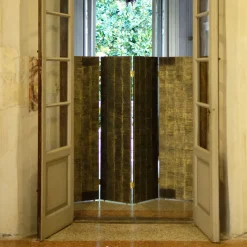 Paravento in bronzo a quattro pannelli