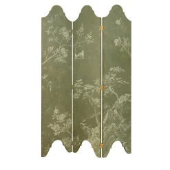 Paravento Moro Verde Scuro con Motivo Chinoiserie