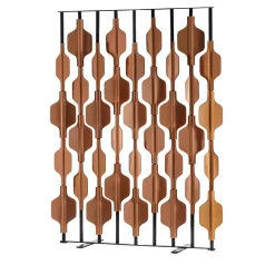 Paravento Ro Separ� Freestanding in Pelle Marrone di Mia Cullin