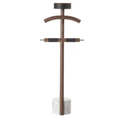Patrick Servomuto in Legno di Noce con Base in Marmo Bianco