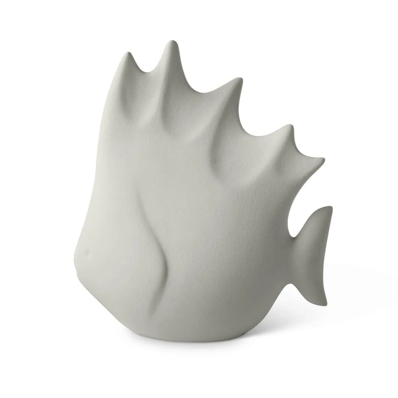 Pesce tropicale grande in ceramica grigio