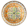 Piatto da parete in maiolica arancione Renaissance Star