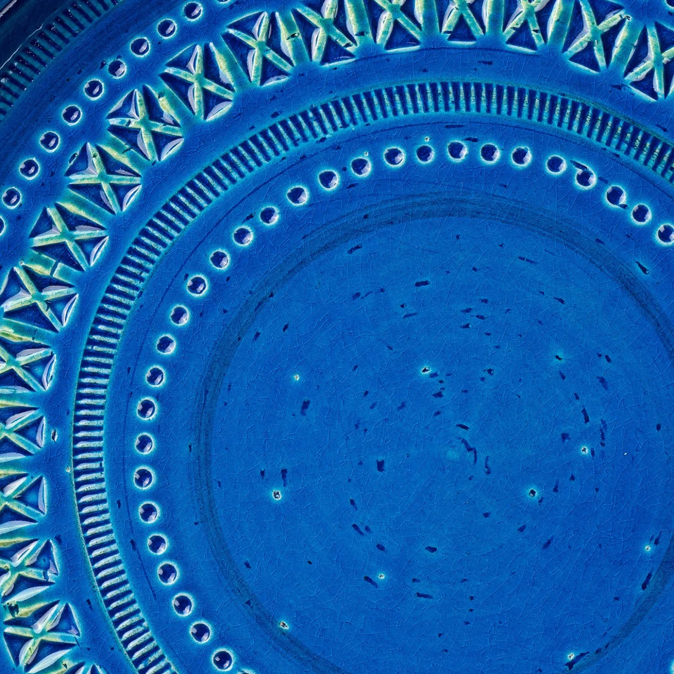 Piatto decorativo blu medio di Aldo Londi