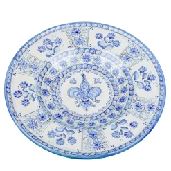 Piatto decorativo Fleur-de-Lis fiorentino blu di Lorenza Adami