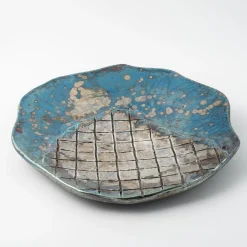 Piatto decorativo in ceramica Riflessi Veneziani di Nino Basso