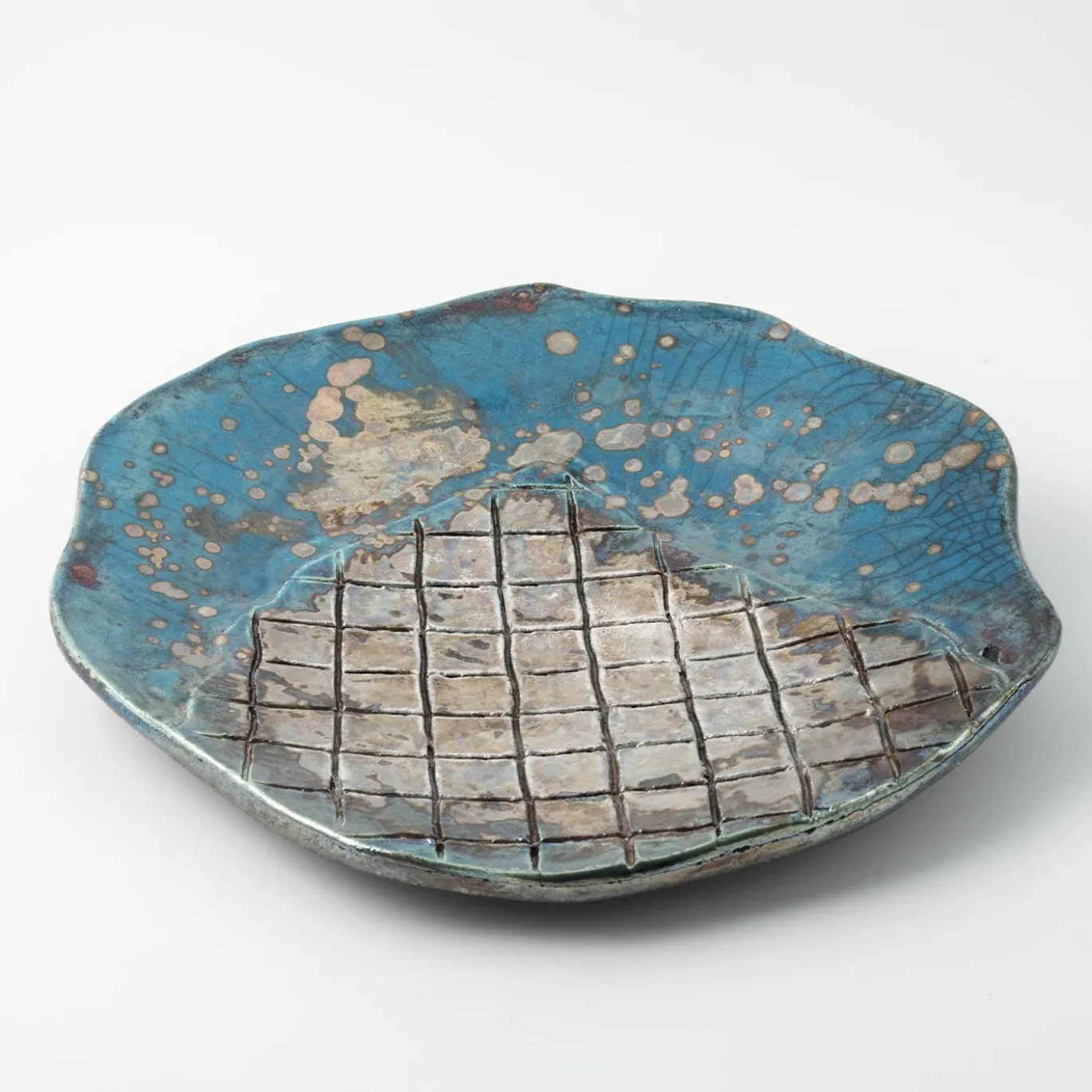 Piatto decorativo in ceramica Riflessi Veneziani di Nino Basso