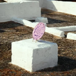 Piatto decorativo in ceramica lilla e viola