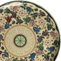 Piatto Decorativo in Ceramica Policroma con Motivo Rinascimentale #1