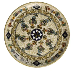 Piatto Decorativo in Ceramica Policroma con Motivo Floreale #1