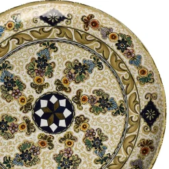 Piatto Decorativo in Ceramica Policroma con Motivo Floreale #1