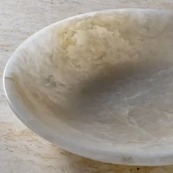 Piatto Decorativo in Onice Bianco di Palomba Serafini