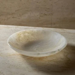 Piatto Decorativo in Onice Bianco di Palomba Serafini