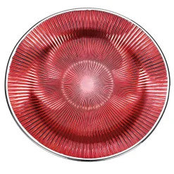 Piatto Decorativo in Vetro Rosso Lirica