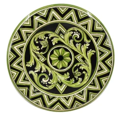 Piatto decorativo Parigi in maiolica siciliana nera e verde