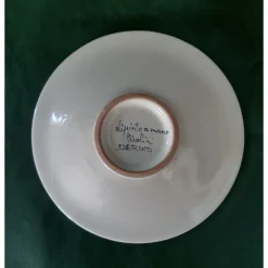 Piatto Decorativo Piuma di Pavone Gialla ? 25 cm in Ceramica