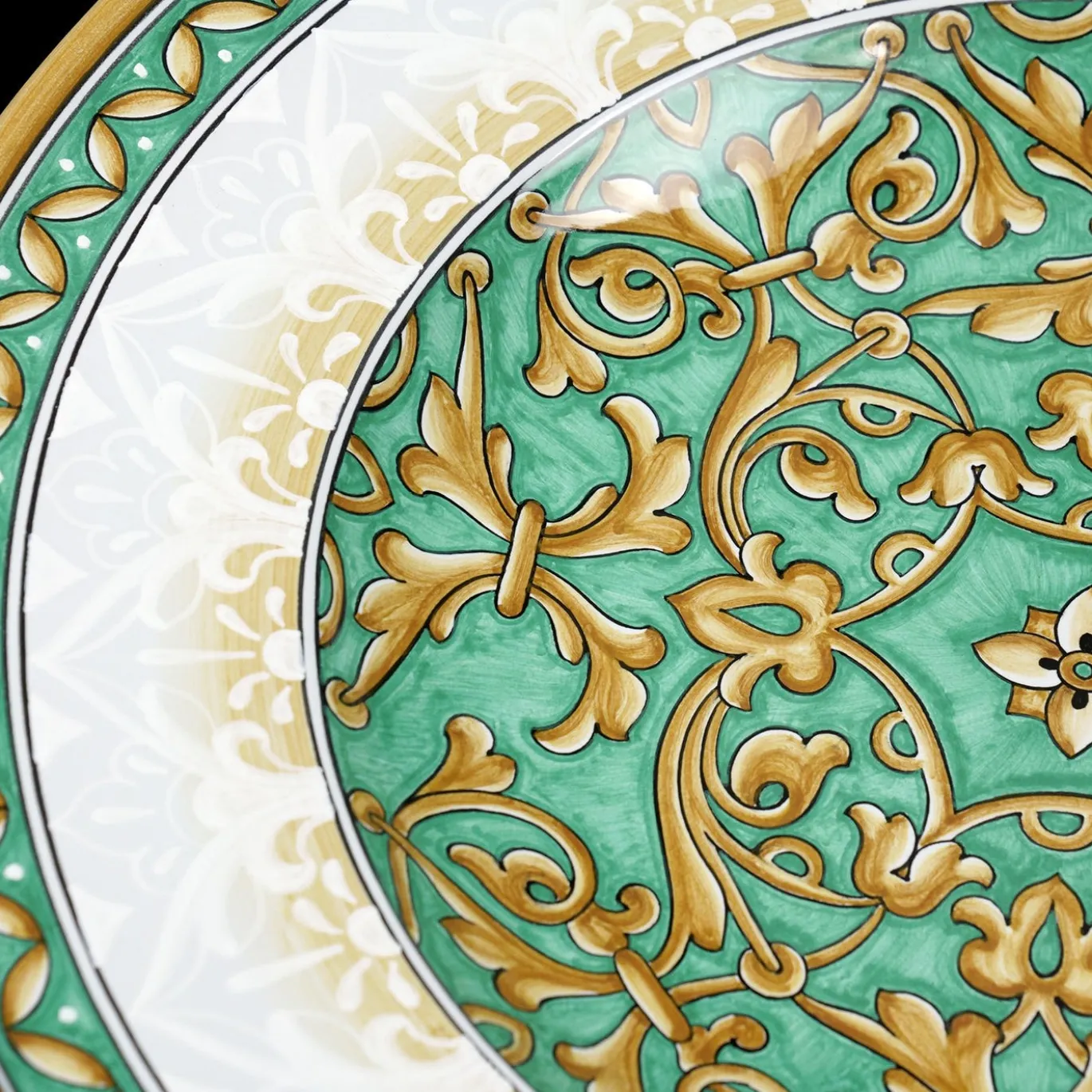 Piatto Decorativo Rotondo Aquamarine Damask