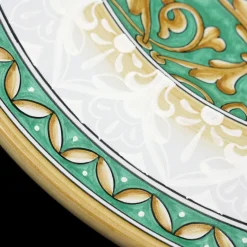 Piatto Decorativo Rotondo Aquamarine Damask
