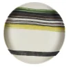 Piatto decorativo rotondo in ceramica con motivo a righe artistiche 2