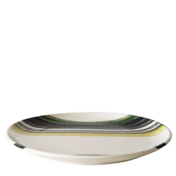 Piatto decorativo rotondo in ceramica con motivo a righe artistiche 2