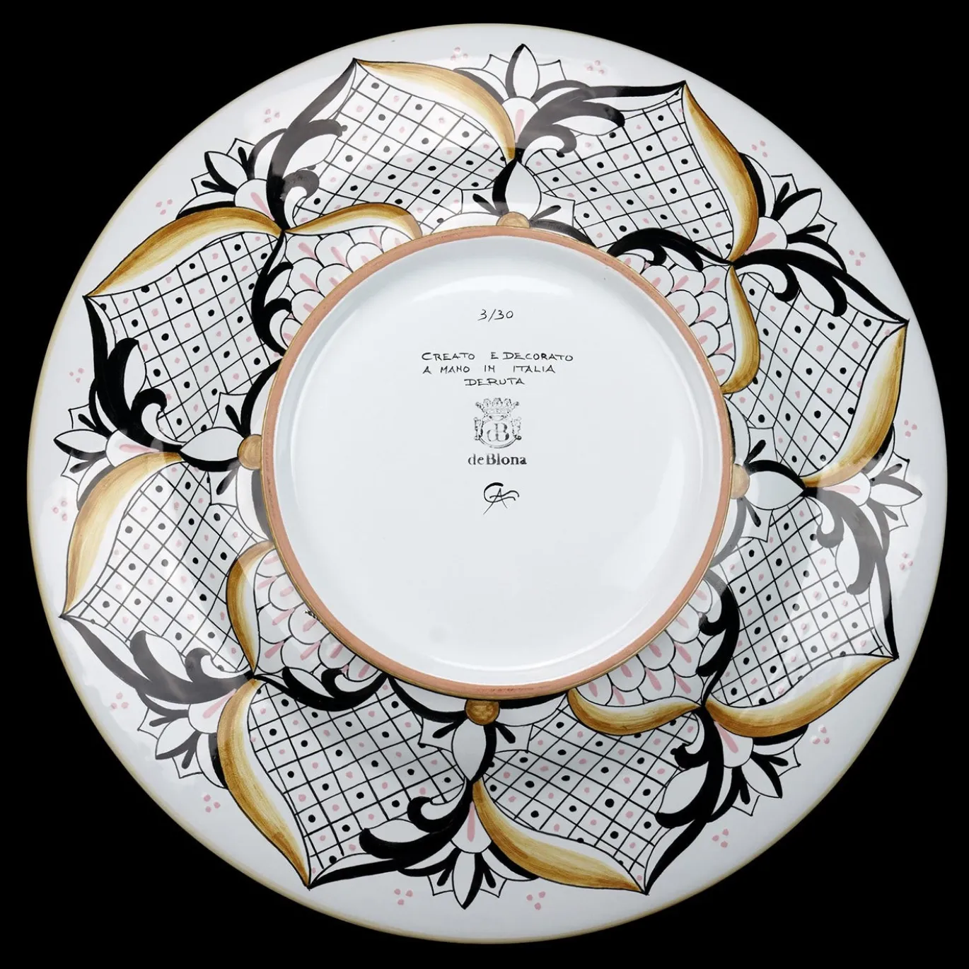 Piatto Decorativo Rotondo Pink Damask