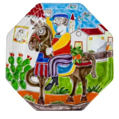 Piatto Decorativo/Vassoio DS Ottagonale in Ceramica