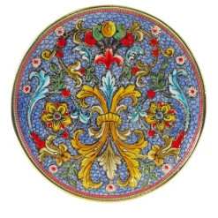 Piatto rotondo a mosaico floreale