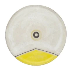 Piatto Segni bianco e giallo