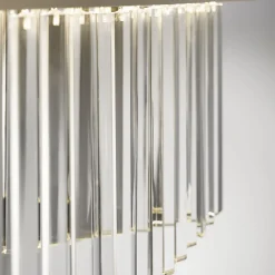 Piccola lampadario in vetro trasparente a forma di rombo