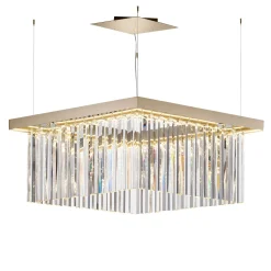 Piccola lampadario in vetro trasparente a forma di rombo
