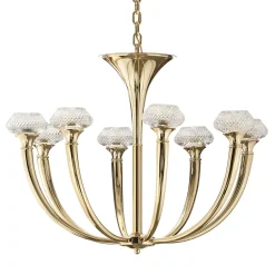 Piccolo lampadario Art Déco con cristallo