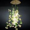 Piccolo lampadario rotondo a cascata Flower Power White