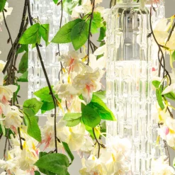 Piccolo lampadario rotondo a cascata Flower Power White