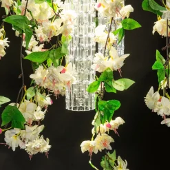 Piccolo lampadario rotondo a cascata Flower Power White