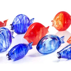 Piccolo pesce blu in vetro di Murano