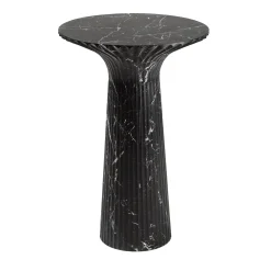 Piedistallo rotondo Odette in marmo nero Marquinia