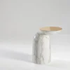 Pingu X Calacatta Marble And Polished Brass Side Table