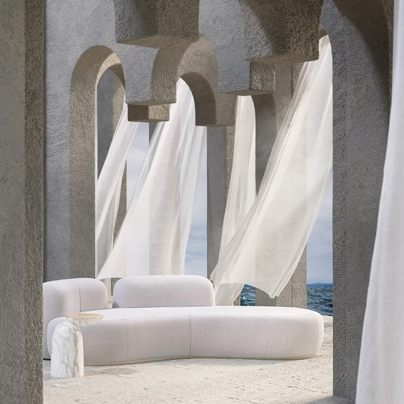 Pingu X Calacatta Marble And Polished Brass Side Table