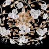Plafoniera a 5 luci con rose in porcellana di Capodimonte