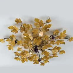 1390 Plafoniera in metallo con foglie d'uva