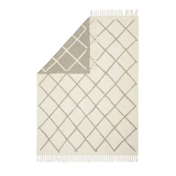 Plaid Doucle-Face in Lana Merino Con Motivo Jacquard Verde