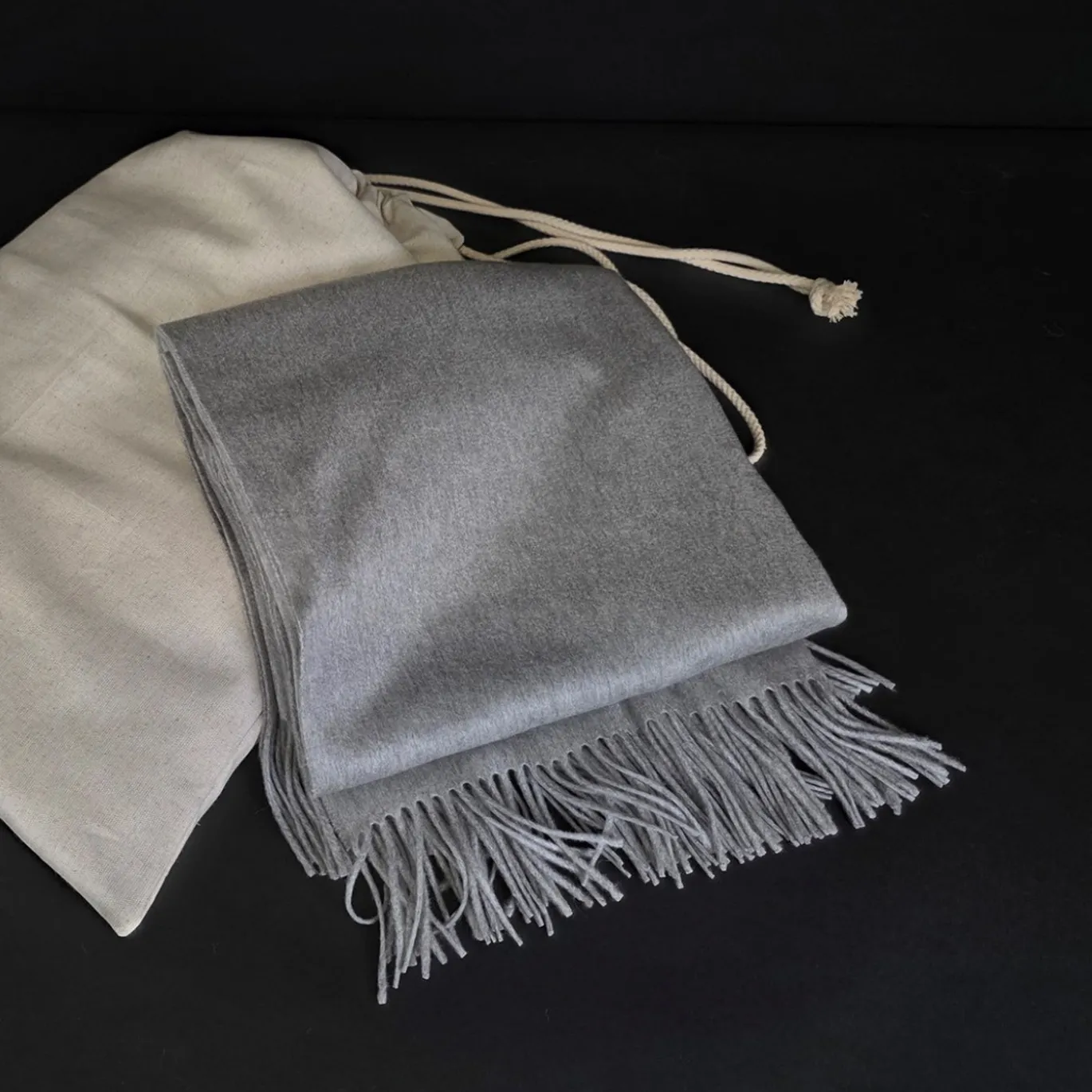 Plaid Grigio in Cashmere Puro Arno