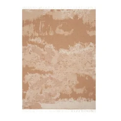 Plaid in lana beige jacquard con motivo stucco