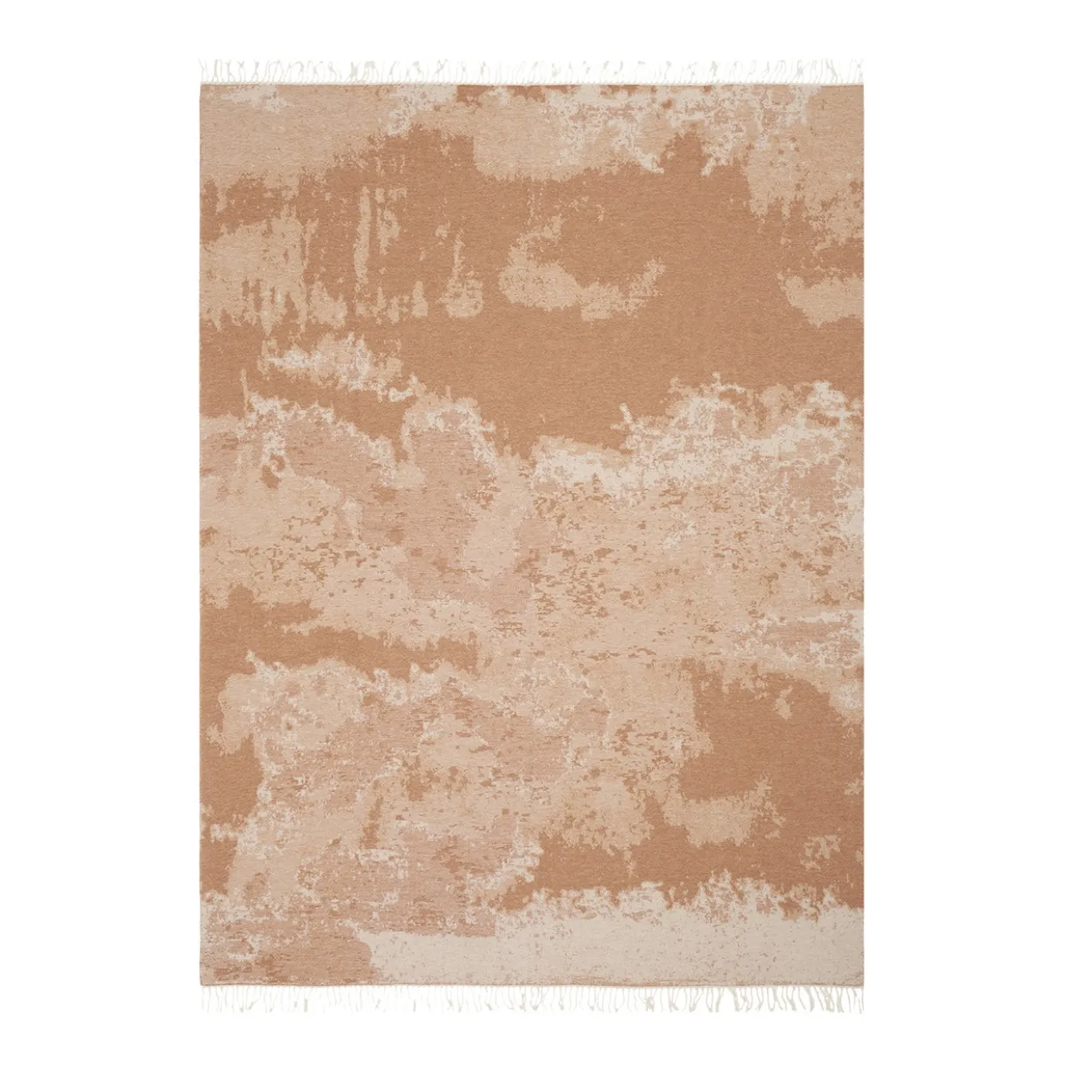 Plaid in lana beige jacquard con motivo stucco